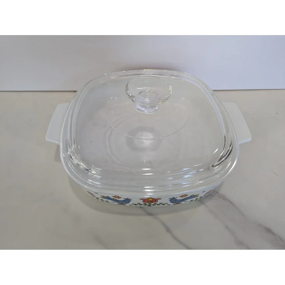 Vintage Corning Ware Friendship Country Festival Casserole Dish 8x8x2 A-8-B